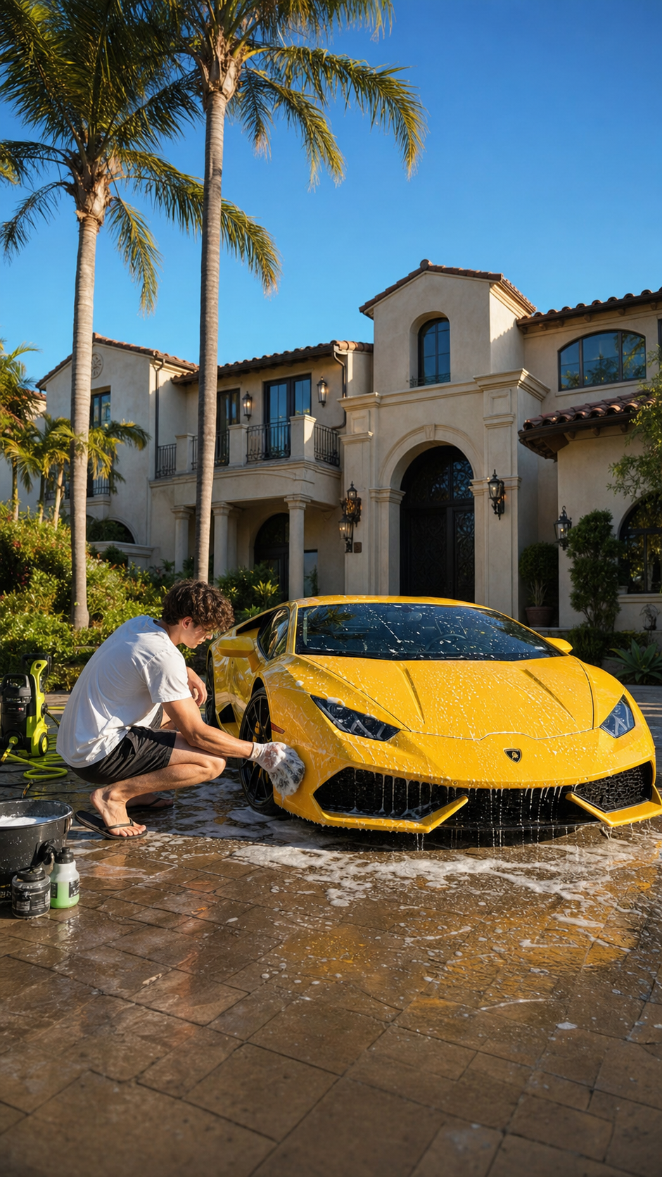 Car being washed by South Bay Sanitation