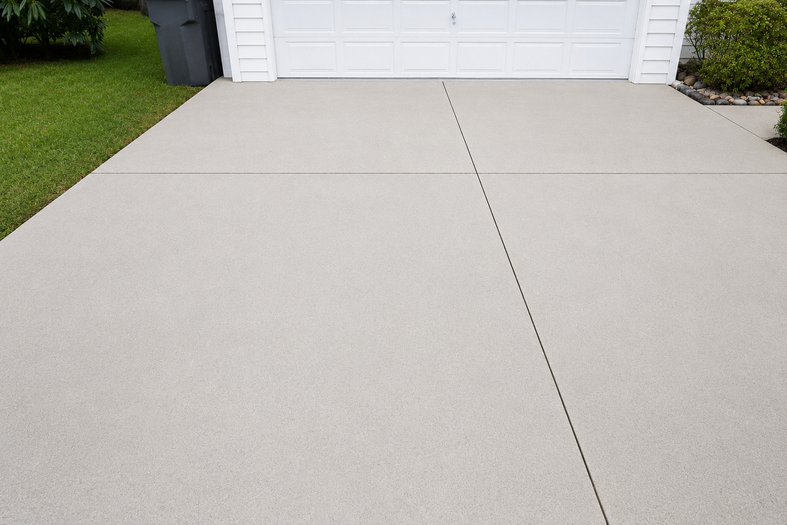 Clean driveway after power washing