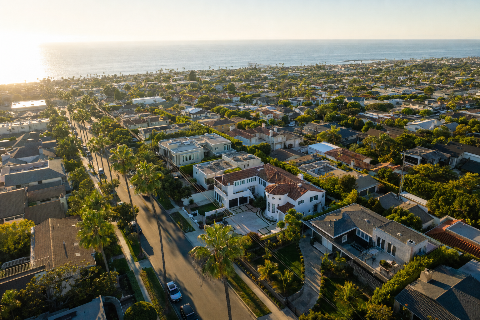 Aerial view of South Bay neighborhood